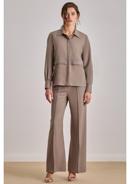 Cepli Haki Dokuma Pantolon