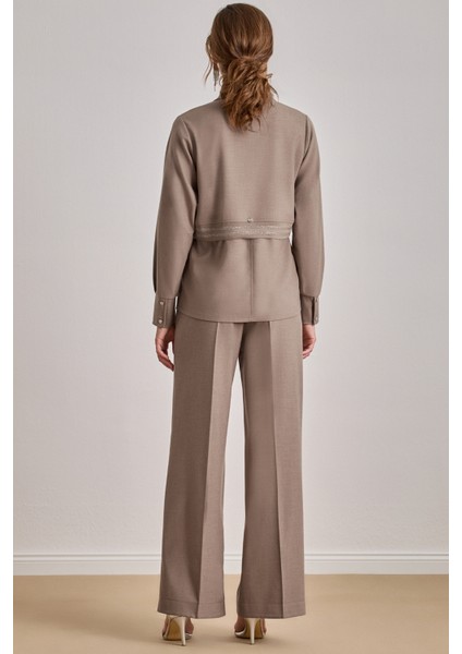 Cepli Haki Dokuma Pantolon