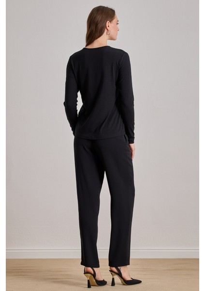 Yandan Cepli Siyah Krep Pantolon fiyatları