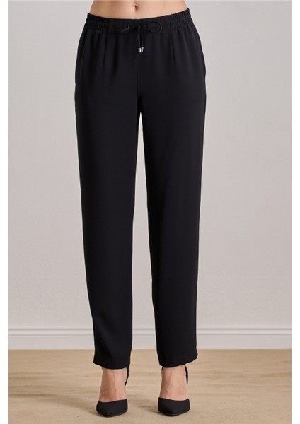Yandan Cepli Siyah Krep Pantolon fırsatları