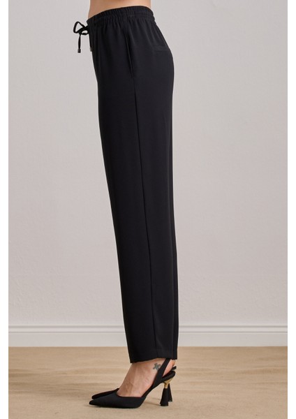 Yandan Cepli Siyah Krep Pantolon indirimleri