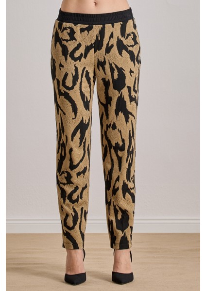 Bilekte Boy Çok Renkli Jakarlı Pantolon indirimleri