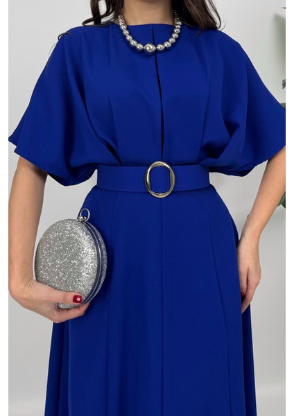 Alora Kadın Kemer Detaylı Şık Lacivert Elbise – Özel Günler Için Zarafet indirimleri