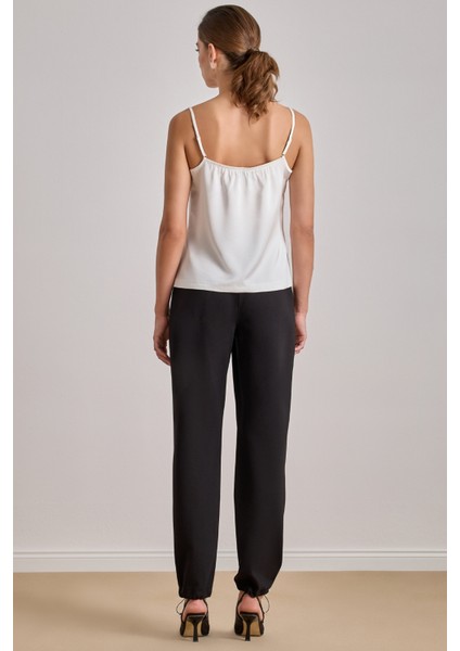 Paçası Lastikli Siyah Örme Pantolon fiyatları