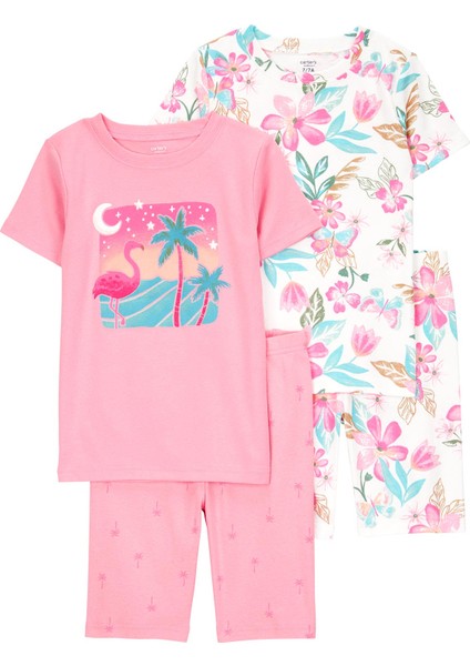 Kız Çocuk Pijama Set 4'lü Paket