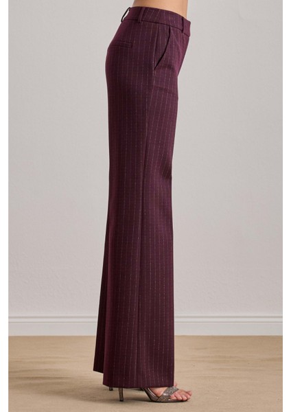 Ofis Tarzı Bordo Örme Pantolon indirimleri