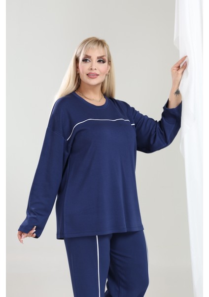 Kadın Büyük Beden Oysho Tarzı Modal Kumaş Uzun Kollu Biyeli Rahat Günlük Takım fiyatları