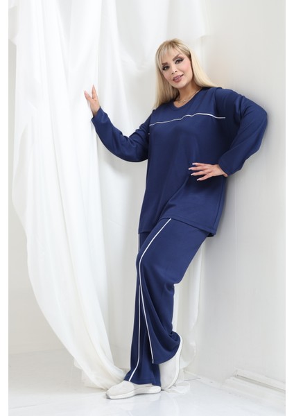 Kadın Büyük Beden Oysho Tarzı Modal Kumaş Uzun Kollu Biyeli Rahat Günlük Takım fırsatları