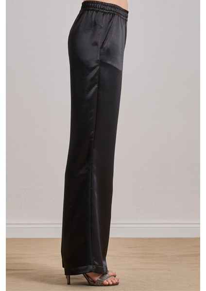 Yandan Cepli Siyah Saten Pantolon indirimleri