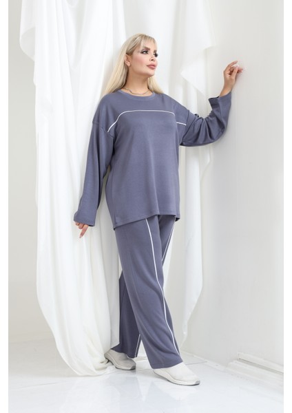 Kadın Büyük Beden Oysho Tarzı Modal Kumaş Uzun Kollu Biyeli Rahat Günlük Takım fiyatları