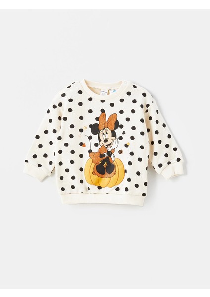Lcw Baby Siyah H12 Bisiklet Yaka Minnie Mouse Baskılı Kız Bebek Sweatshirt ve Tayt 2'li Takım fiyatları
