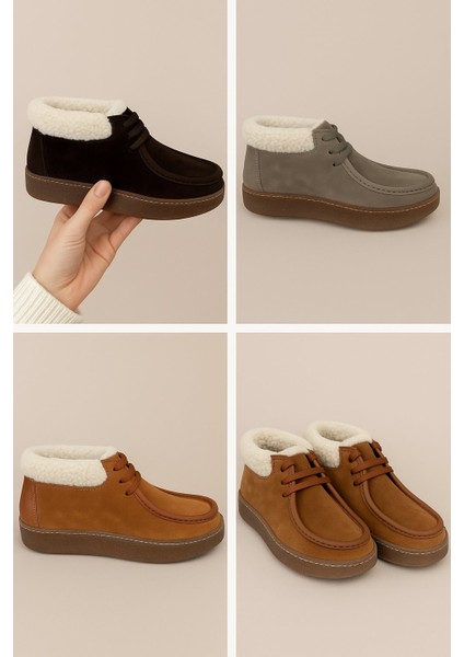 Nira Hakiki Deri 6 cm Boy Uzatan Kadın Bot - Kahve fiyatları