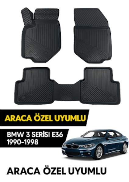 Bmw 3 Serisi 1990–1998 E36 Araca Özel 3D Havuzlu Paspas