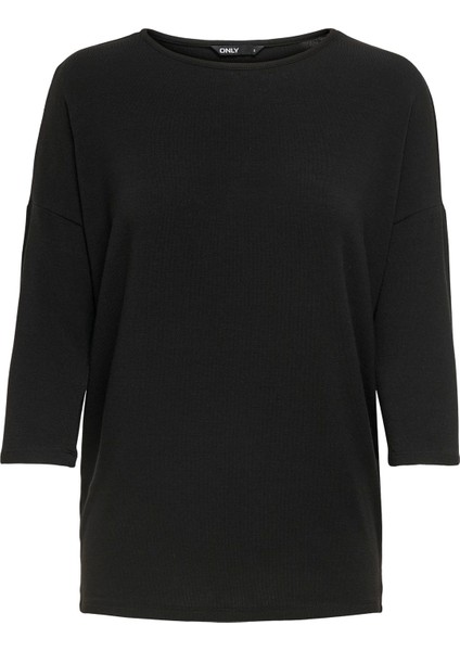 15157920 Genis Yaka Dirsek Kol Kadın Body - Siyah