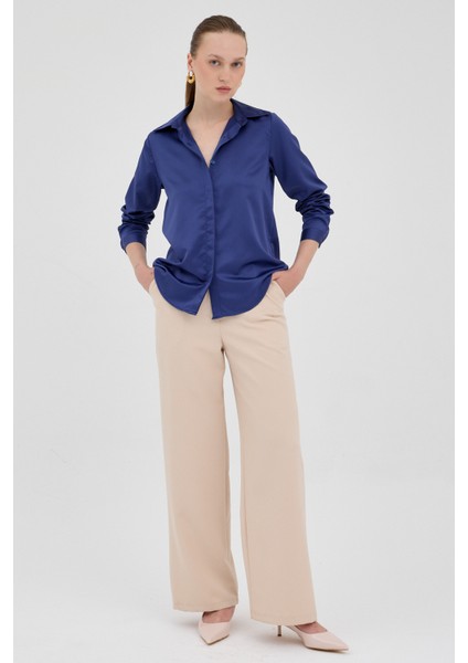 Laci Gizli Düğmeli Saten Kadın Gömlek 4057A modelleri