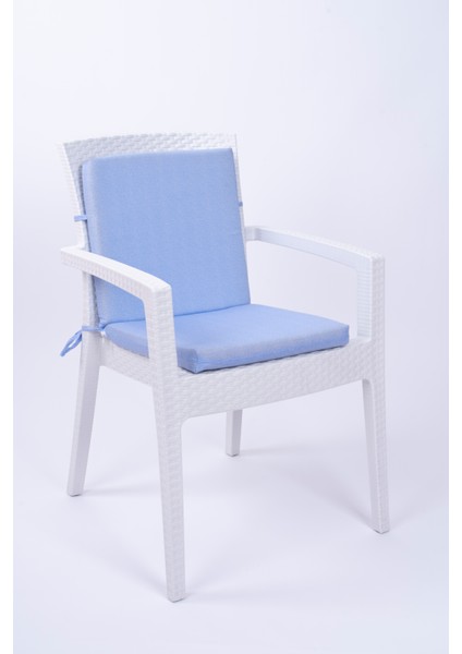 Papatya Süngerli Arkalıklı Sandalye Minderi Özel Dikişli Bağcıklı 40X80 cm