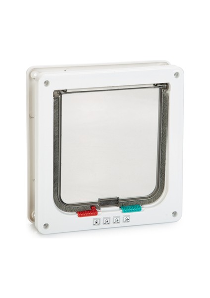 Kedi Kapısı, Çift Yönlü, 4 Fonksiyonlu, Beyaz, 19,2X20CM