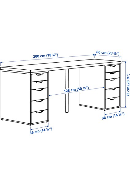 Alex Çalışma Masası Beyaz 200X60 cm Lagkapten Adıls fiyatları