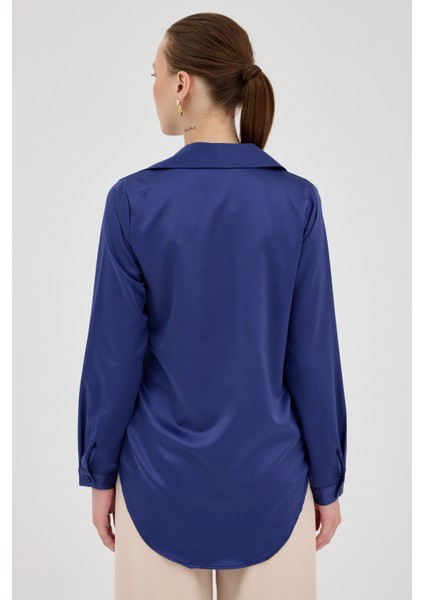 Laci Gizli Düğmeli Saten Kadın Gömlek 4057A indirimleri