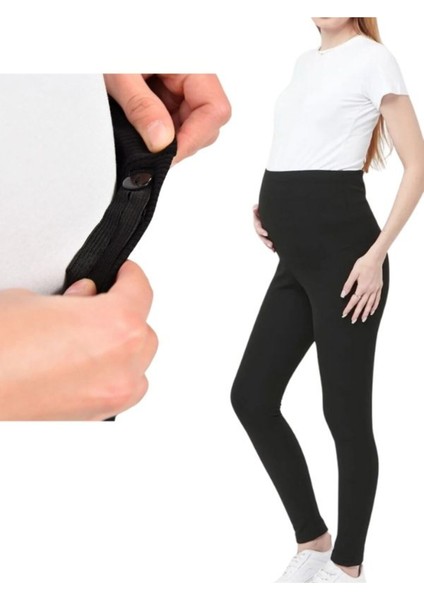 Kadın Hafif Korseli Kalın Kışlık Siyah Bel Ayarlı Yumuşacık Toparlayıcı Fitilli Hamile Tayt Pantolon modelleri