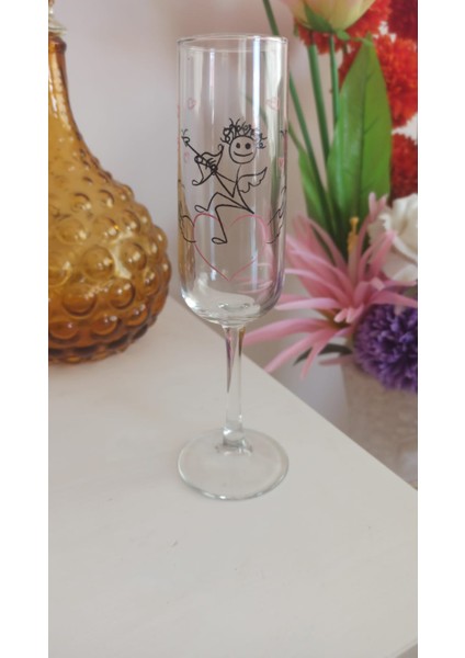 Vintage ''eros''desenli Dekoratif Flüt Kadeh & 21.5 cm