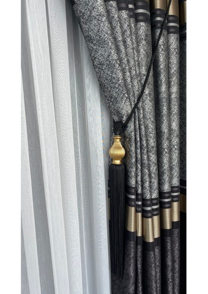 Siyah Altın Kornişe Takma Tavan Yan Bağlama Perde Toplama Aksesuarı Tieback