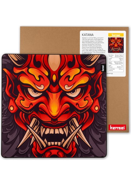 Katana Edition Red Oni 50X50CM Hybrid Gaming Espor Oyuncu Mouse Pad