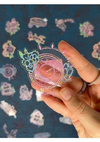 20 Adet 3D Kristal Işıltılı Inci Serisi Pembe Paket Sticker Seti / Etiket / Çıkartma / Su Geçirmez fırsatları