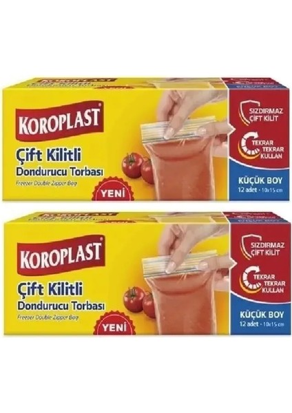 Çift Kilitli Dondurucu Torbası Küçük Boy 10 x 15 cm 12 Li x 2 Adet