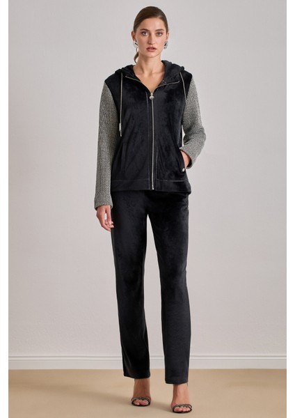 Günlük Giyim Siyah Kadife Pantolon