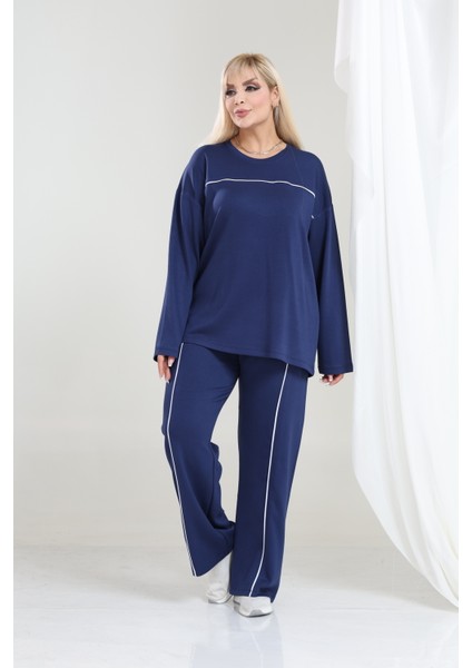 Kadın Büyük Beden Oysho Tarzı Modal Kumaş Uzun Kollu Biyeli Rahat Günlük Takım indirimleri