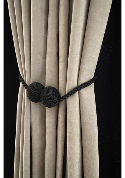 Tül ve Fon Perde Mıknatıslı Toplama Aparatı Perde Aksesuarı Siyah