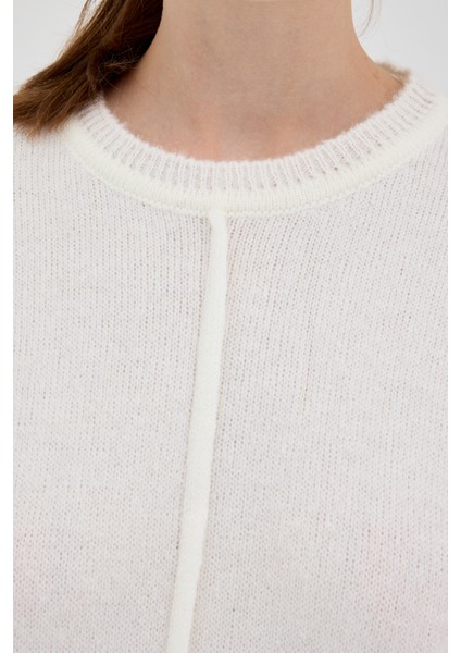 Natural Oversize Bisiklet Yaka Kadın Kazak 2345 fırsatları