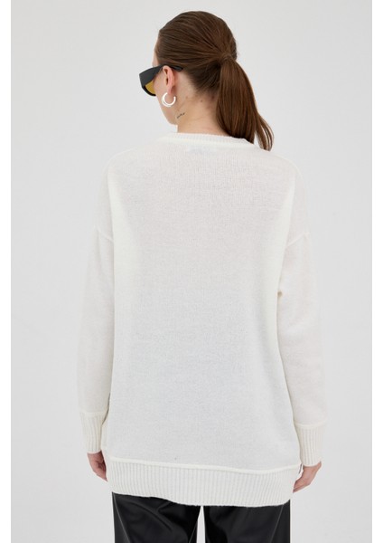 Natural Oversize Bisiklet Yaka Kadın Kazak 2345 indirimleri