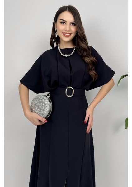 Alora Kadın Kemer Detaylı Şık Siyah Elbise – Özel Günler Için Zarafet modelleri