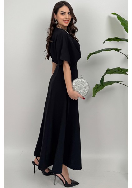 Alora Kadın Kemer Detaylı Şık Siyah Elbise – Özel Günler Için Zarafet fırsatları