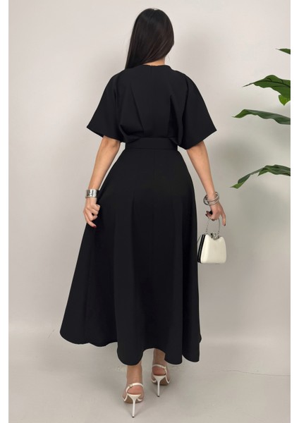 Alora Kadın Kemer Detaylı Şık Siyah Elbise – Özel Günler Için Zarafet indirimleri