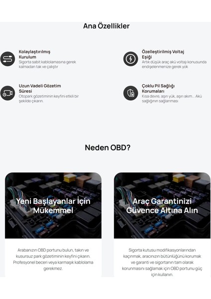 70MAI Obd-Iı Park Gözetim Kablosu (Tüm Type-C Kameralar ile Uyumlu) fiyatları