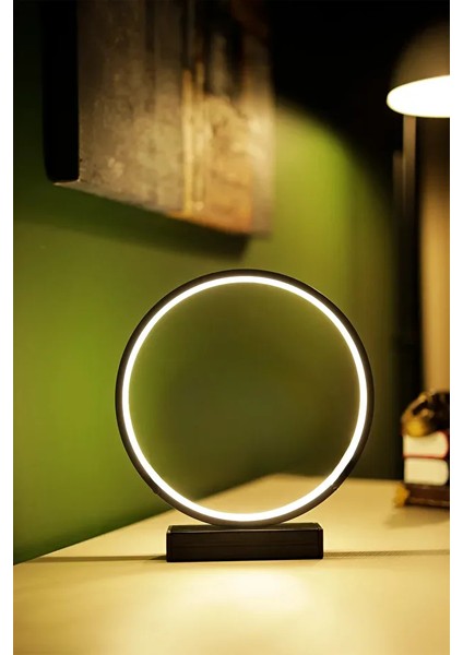 Nish Tasarım Kablolu Metal LED Masa Lambası – Dairesel Tasarım Gece Lambası fiyatları