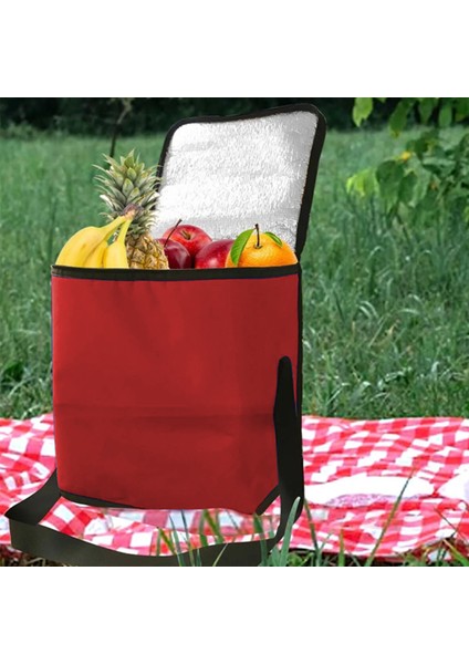 15 Lt Termal Yalıtımlı Sıcak ve Soğuk Korumalı Kamp ve Piknik Termos Çanta 20X27X27 Kırmızı