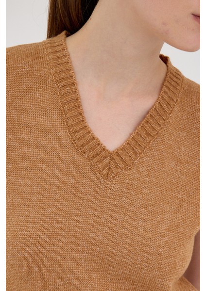 Taba Oversize V Yaka Kadın Süveter 2292 fırsatları