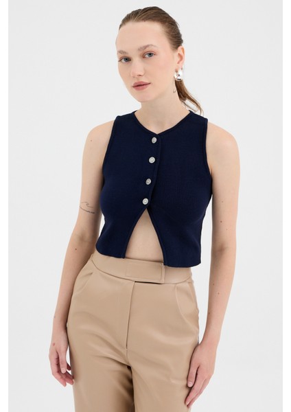 Laci Düğmeli Triko Kadın Yelek 2275 fiyatları