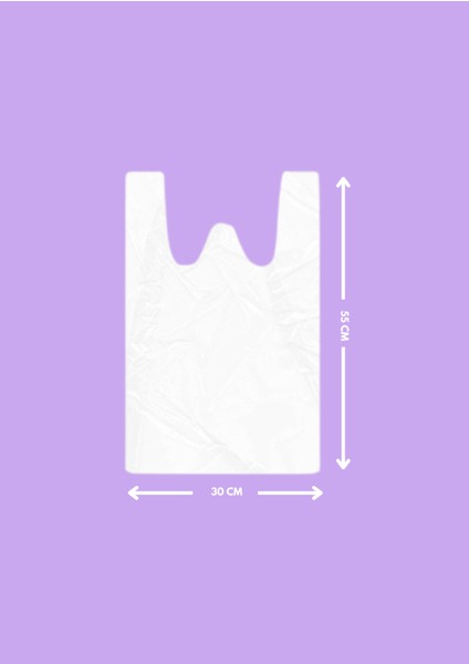 Hışır Atlet Poşet - Renk: Beyaz - Büyük Boy 30X55 cm - 1 kg