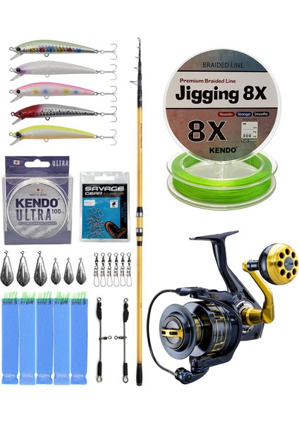 Yekoutdoor Yüksek Performans Shimano Kamış Beastmaster Fx Surf Tele 4,25M 200G 6pc&okuma Salina 6000HA Olta Makinesi