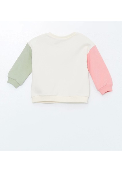 Lcw Baby Ekru Bisiklet Yaka Minnie Mouse Baskılı Kız Bebek Sweatshirt ve Tayt 2'li Takım modelleri