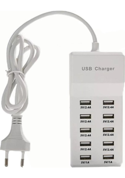 10 Port Çoklu USB Şarj Istasyonu 10 Lu USB Şarj Cihazı