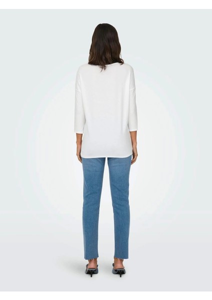 15157920 Genis Yaka Dirsek Kol Kadın Body - Ekru fırsatları