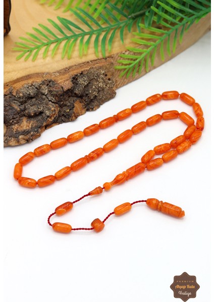 Hareli Turuncu Kapsül Kesim Sistem Püsküllü Sıkma Kehribar Tesbih 201024522 fiyatları