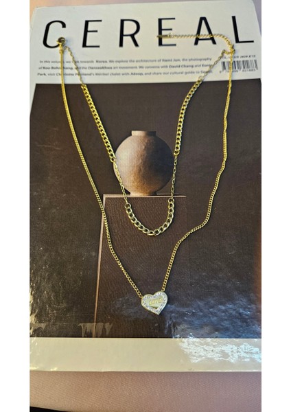 2'li Kalpli Gold Çelik Kolye