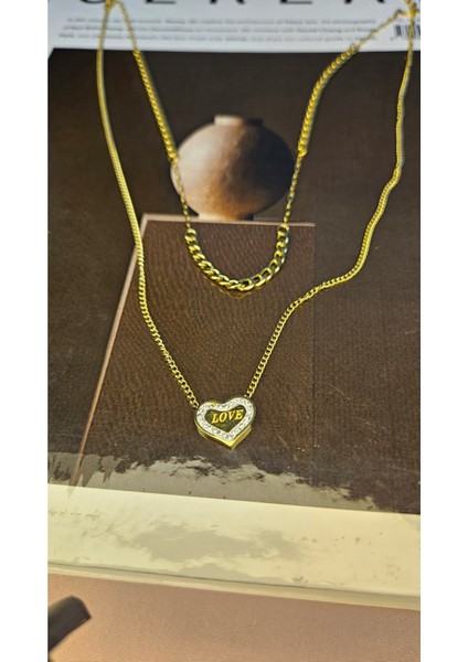 2'li Kalpli Gold Çelik Kolye fiyatları